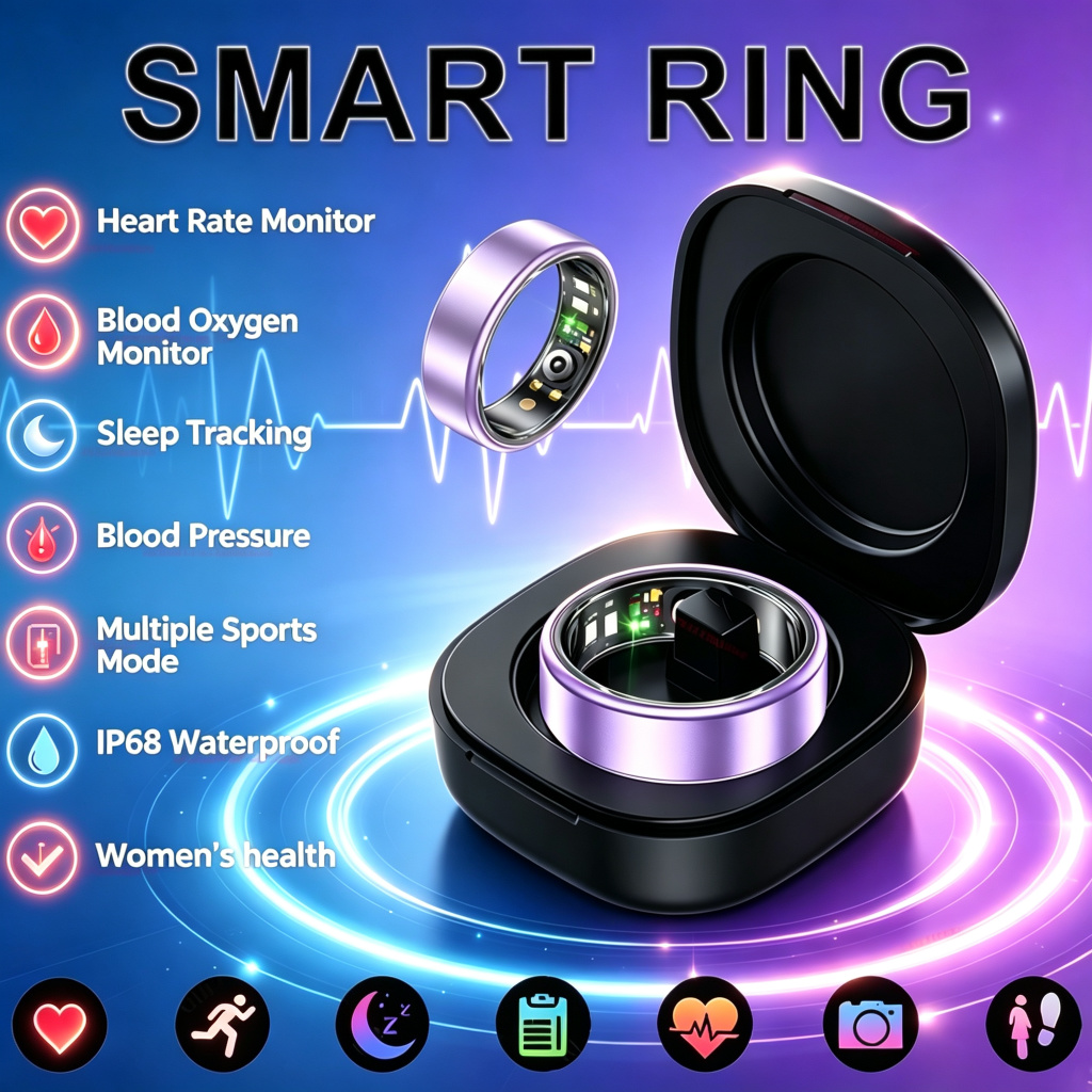 Blood Pressure Monitor - 2026 Smart Ring Blutdruck Herzfrequenz Schlafüberwachung