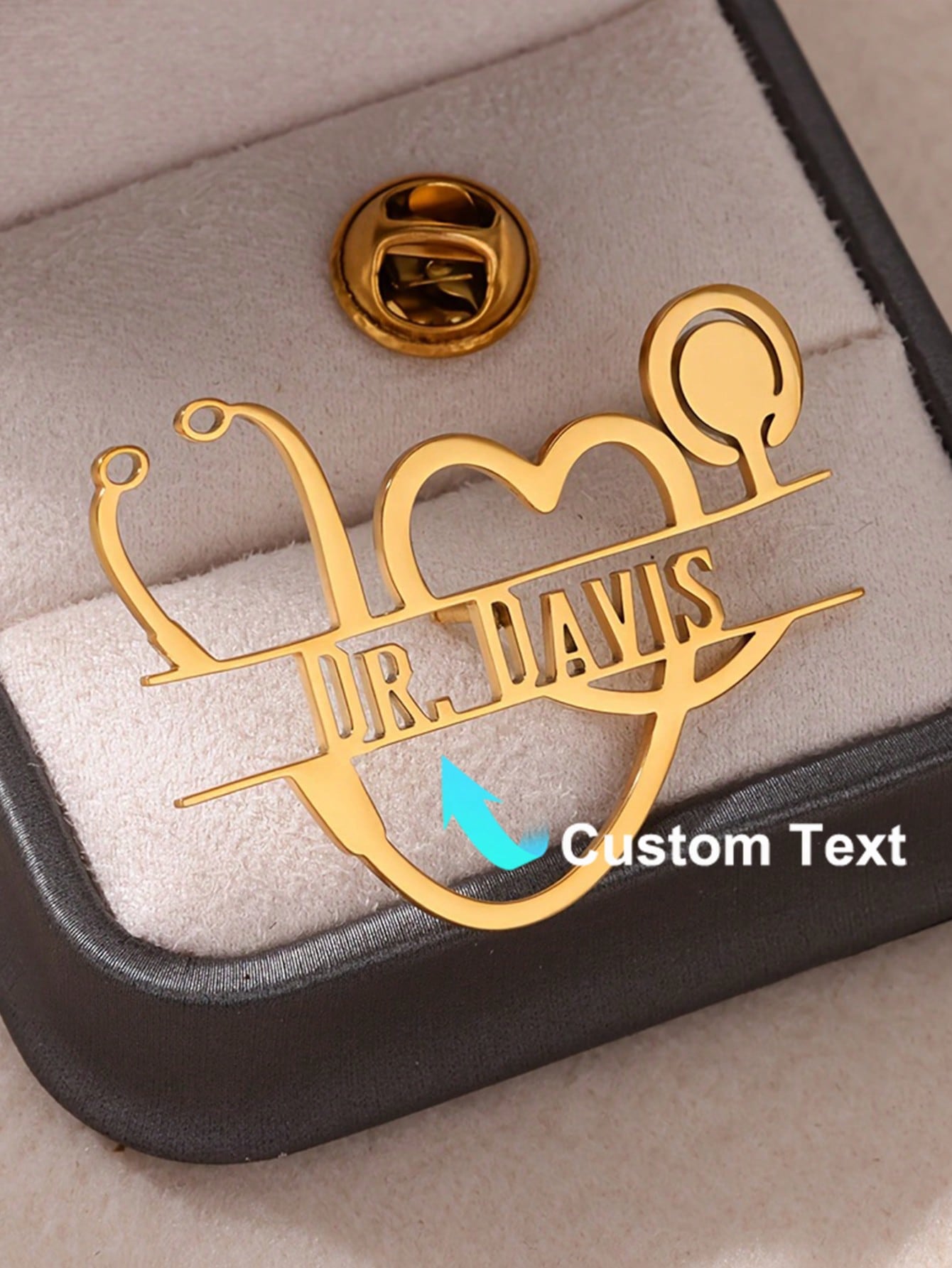 Stethoscope - Personalisierte Vintage Stethoskop Herz Brosche Pin